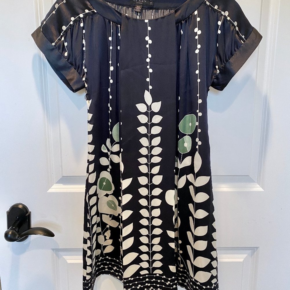 Ted Baker London | Navy Silk Mini Shift Dress (1)